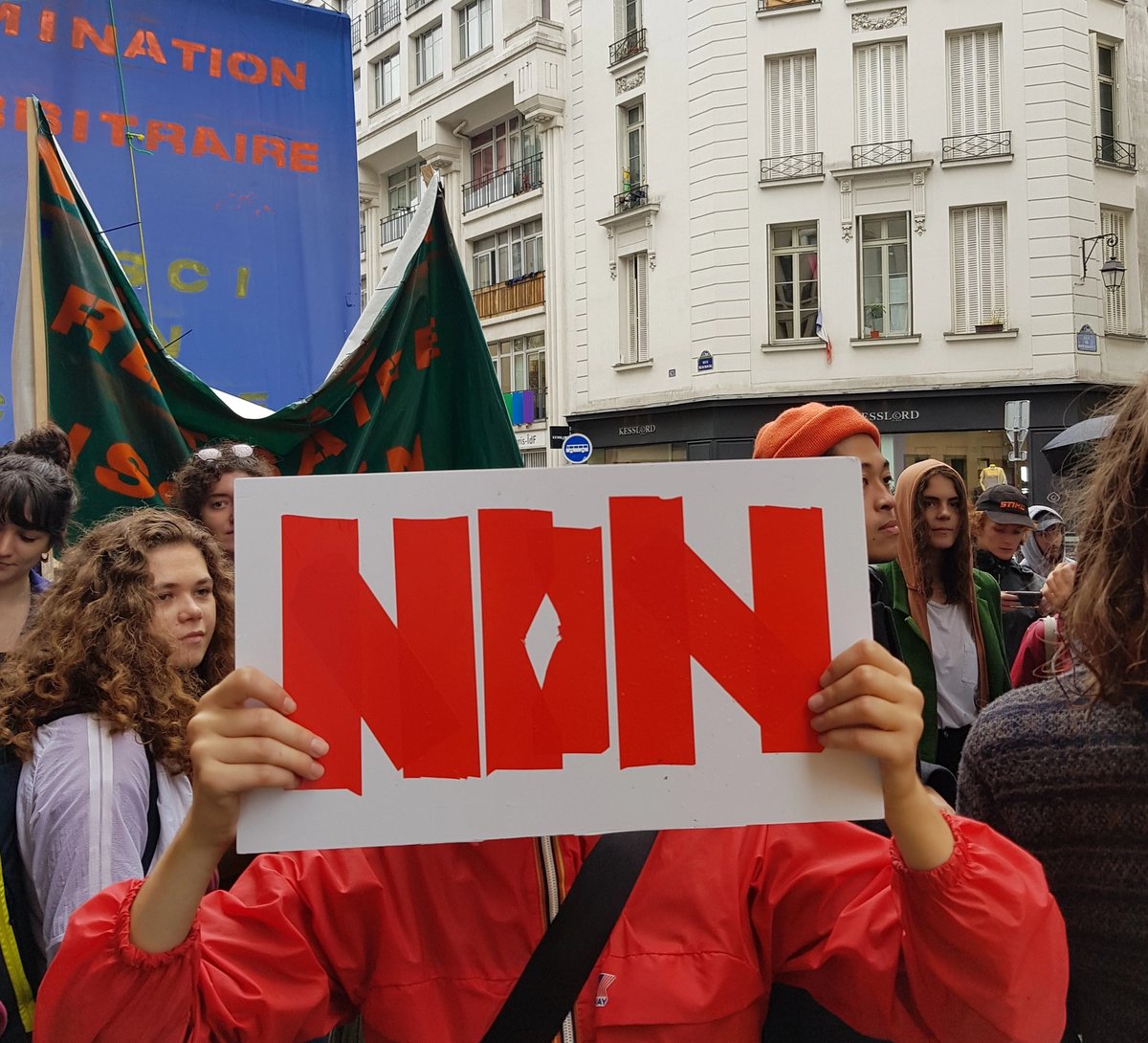 Manifestation des étudiants de l’Ensci contre la venue de Rémy Fenzy. © D. R.