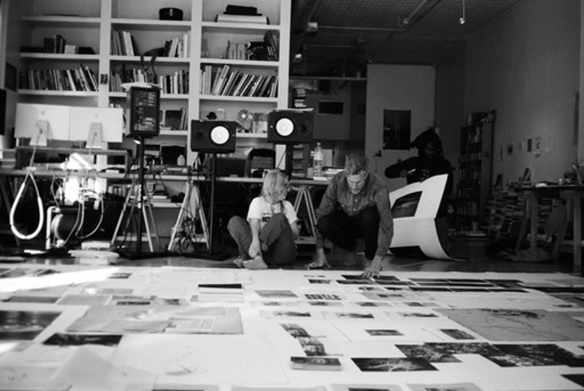Patti Smith et Stephan Crasneanscki au studio de Soundwalk Collective à New York. © Satya Crasneanscki