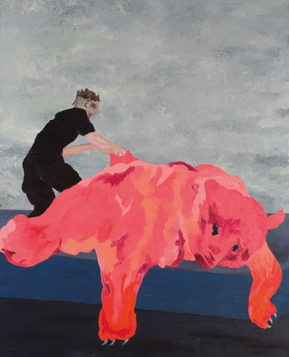 Florian Krewer, reviving the bear, 2022, huile sur toile. © Florian Krewer. Courtesy de Paris Musées/ musée d’Art moderne de Paris et de VeneKlasen