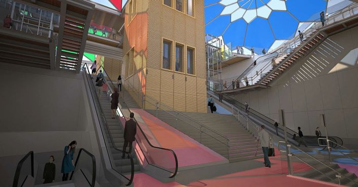 Gare Sevran – Livry, œuvre Tandem par Daniel Buren. © SGP - Agence Duthilleul - Daniel Buren