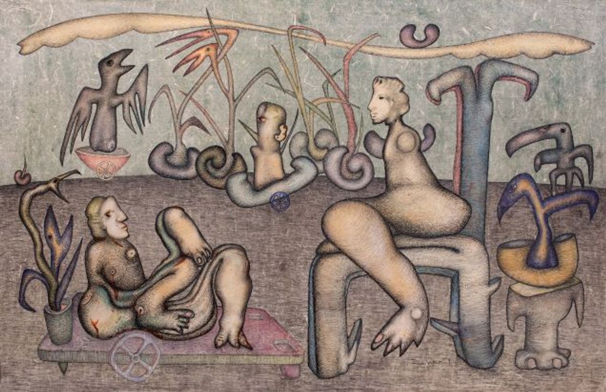 Bahaa Amer, 10 août 2020, techniques mixtes sur papier japonais sur carton.
© Bahaa Amer et la galerie Le Lab