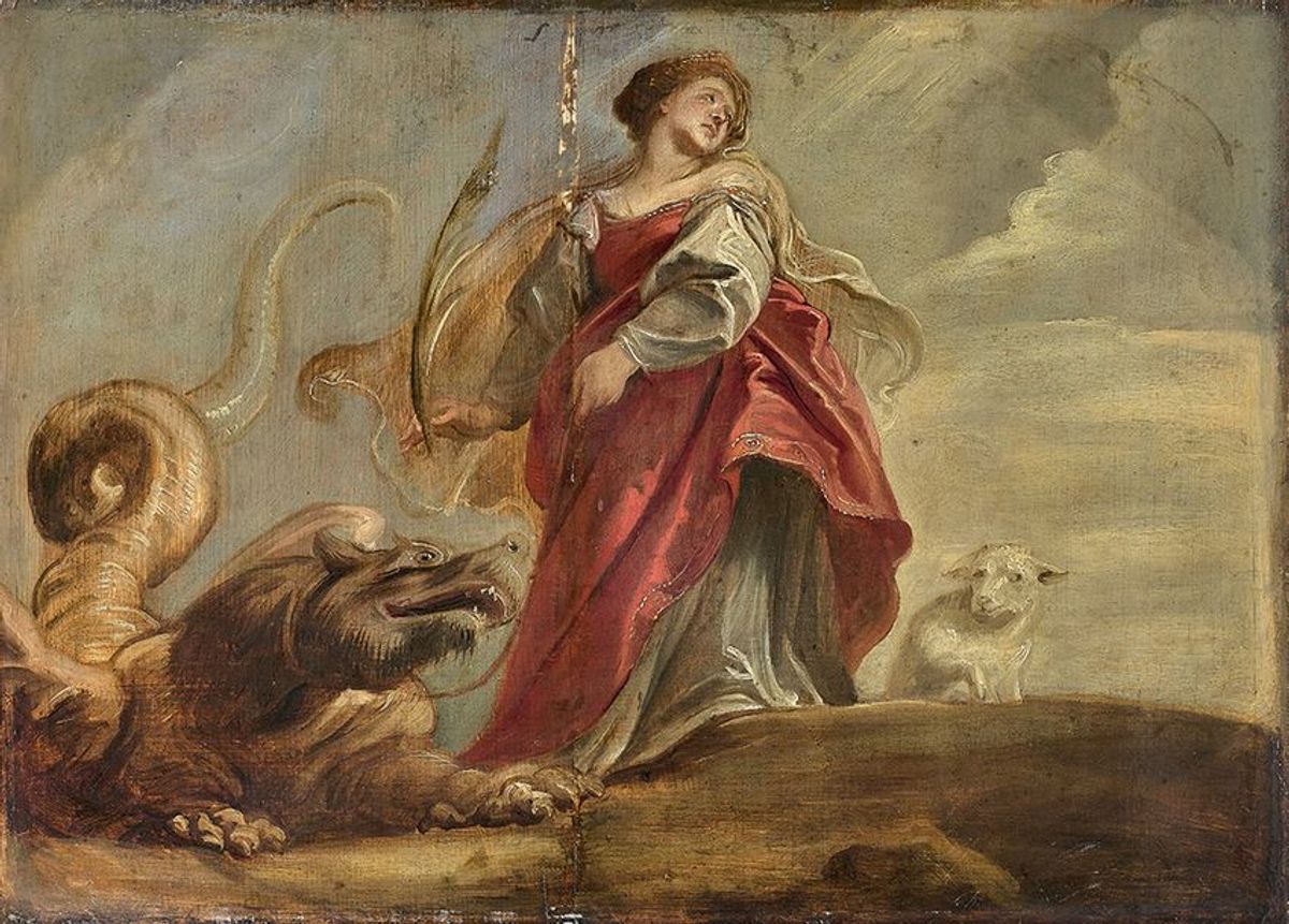 Peter Paul Rubens, Sainte Marguerite. Courtesy maison de ventes Mercier, Lille
