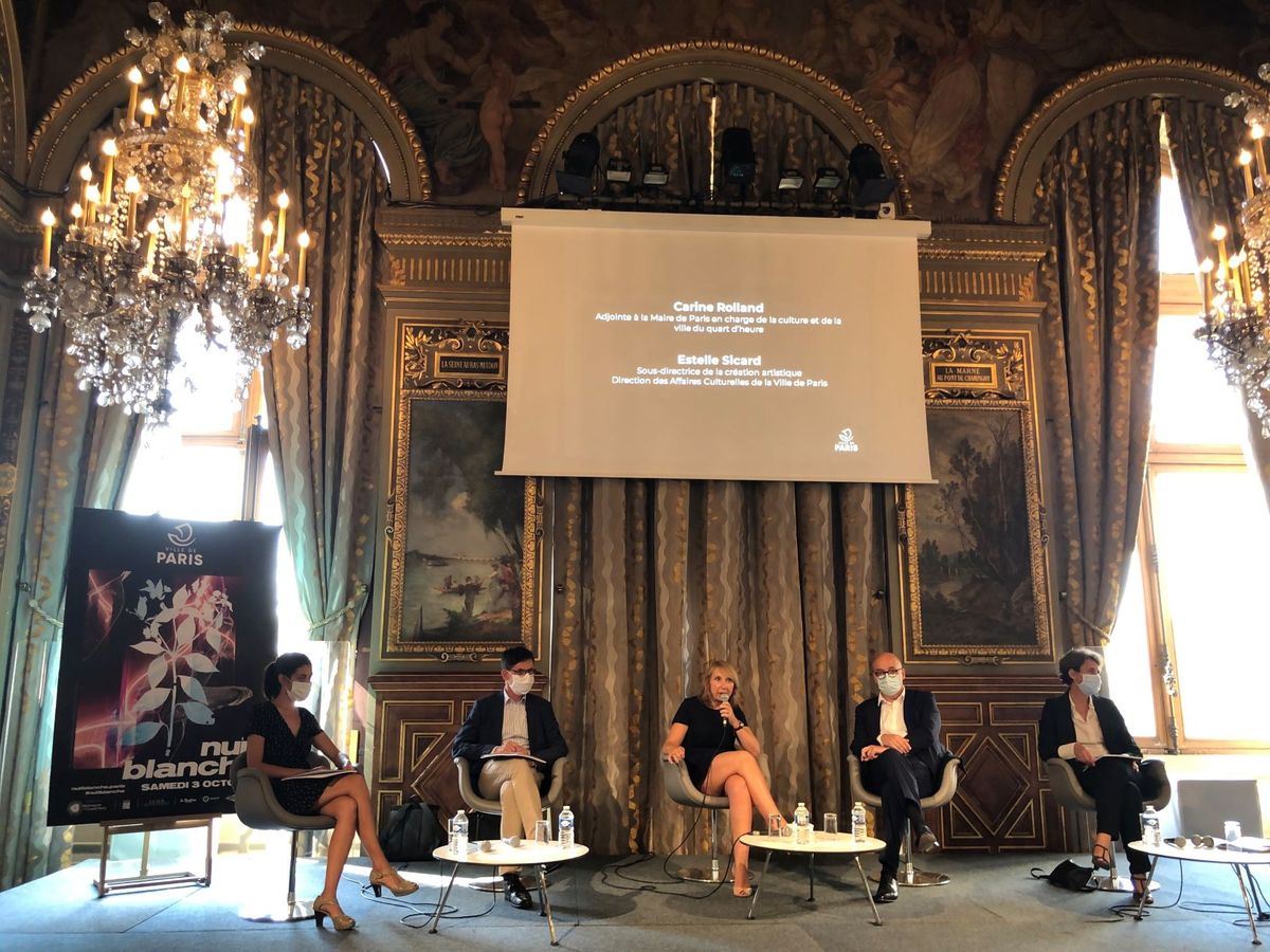 Présentation de la Nuit Blanche 2020 à l’Hôtel de Ville de Paris. Photo : Philippe Régnier.
