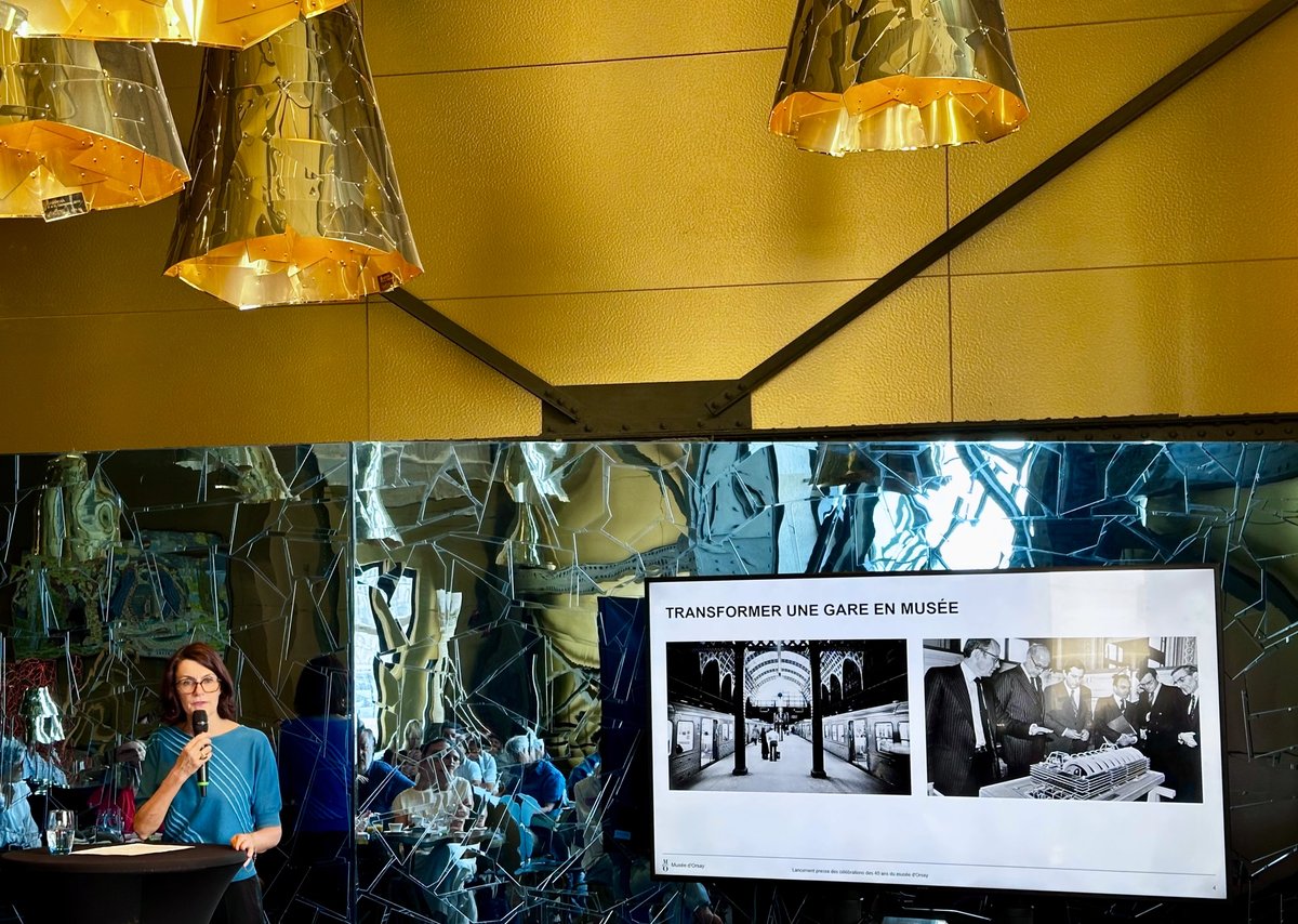Annick Lemoine, présidente de l’Établissement public du musée d’Orsay et du musée de l’Orangerie – Valéry Giscard d’Estaing, présentant le programme des célébrations des 40 ans du musée d'Orsay le 29 juin 2026. Photo Philippe Régnier