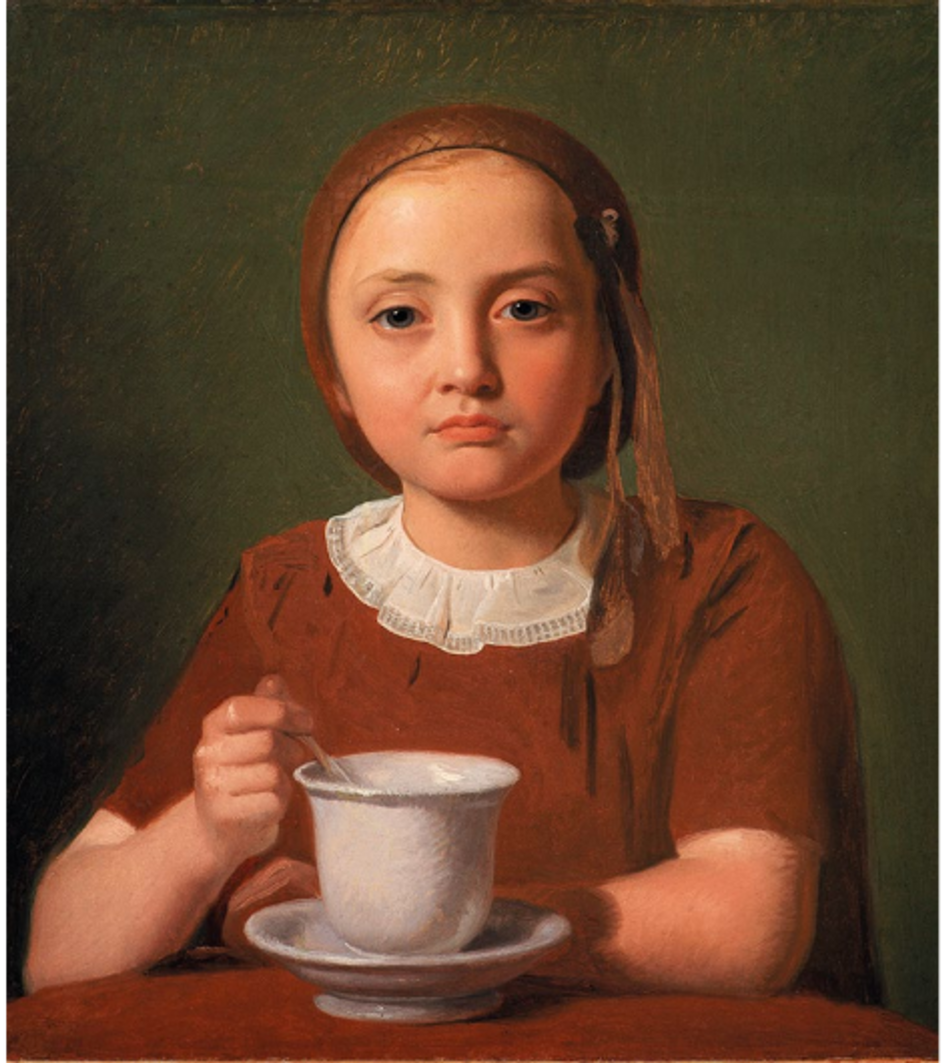Constantin Hansen, Petite fille, Elise Købke, avec une tasse, 1850, huile sur toile, Statens Museum for Kunst, Copenhague. © SMK Photo/Jakob Skou-Hansen