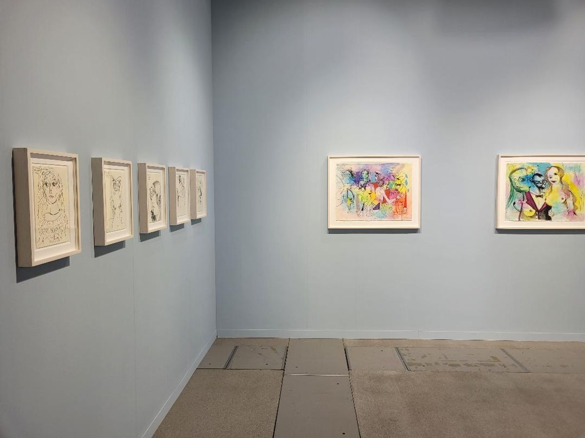 George Condo sur le stand de la galerie Hauser & Wirth. Photo : A.C.