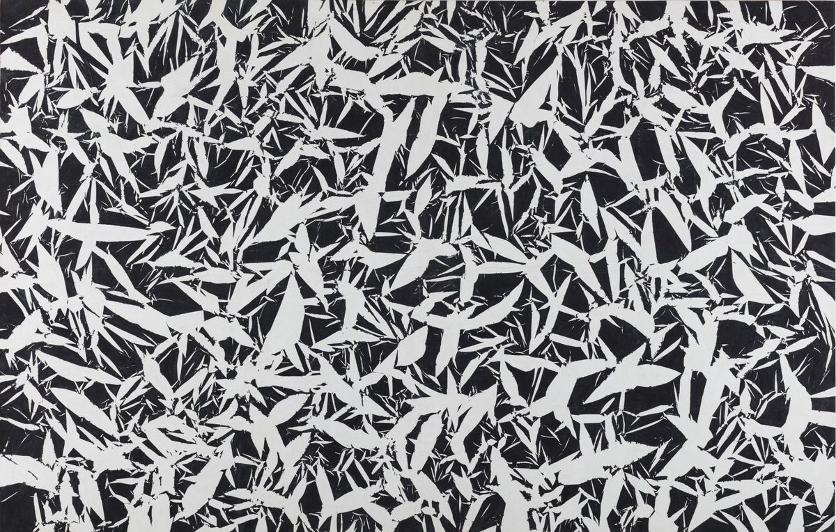 Simon Hantaï, Étude, Meun, 1969, huile et acrylique sur toile, collection particulière. © Archives Simon Hantaï et Fondation Louis-Vuitton. Photo David Bordes