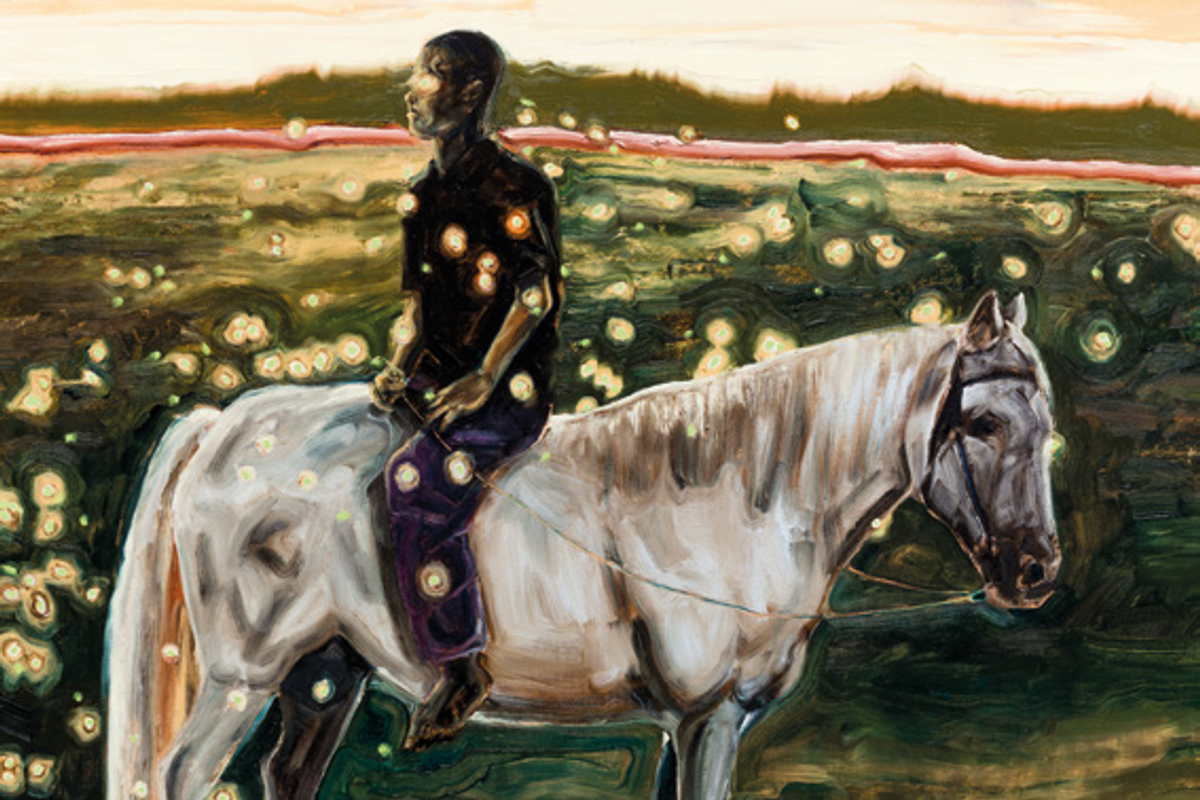 Antonio Obá, Sankofa : cavaleiro, 2022, huile sur toile.
Courtesy de l’artiste et de Mendes Wood DM, São Paulo, Bruxelles et New York. Photo Estúdio em Obra