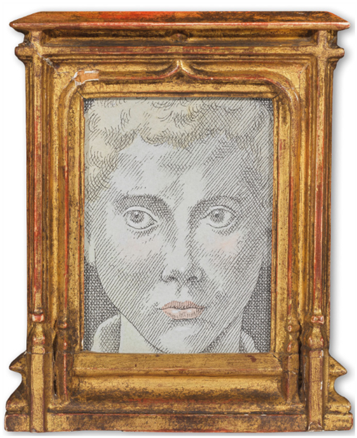 Pierre Le-Tan, Portrait d’un jeune homme, d’après Parmigianino (Le Parmesan), 2003, encre sur papier, aquarelle, gouache, est. 1500-2500 euros. © Bonhams Cornette de Saint Cyr