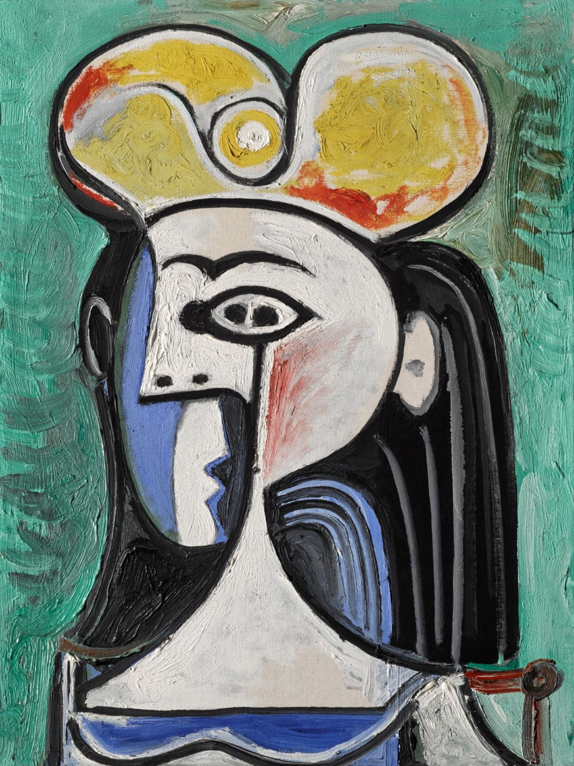 Pablo Picasso, Buste de femme assise, 1962, huile sur toile. Est. 8-12 millions d’euros. © Sotheby’s