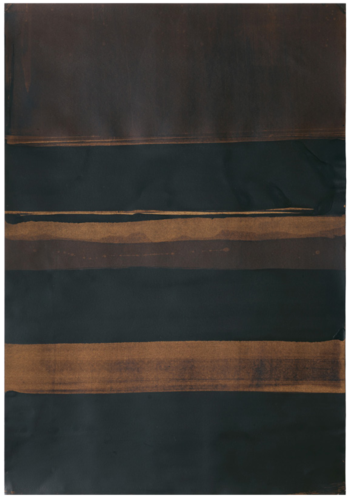 Pierre Soulages, Brou de noix marouflé sur toile 108 × 75 cm, 2003, collection C. S.
© Pierre Soulages. Photo Vincent Cunillère