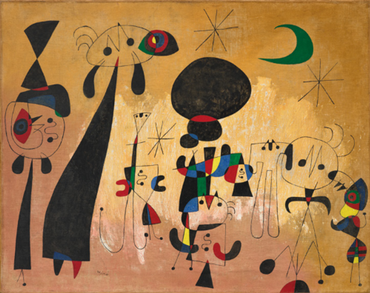 Joan Miró, Peinture (Femme Lune Étoiles), 1949, huile sur toile. © Christie’s