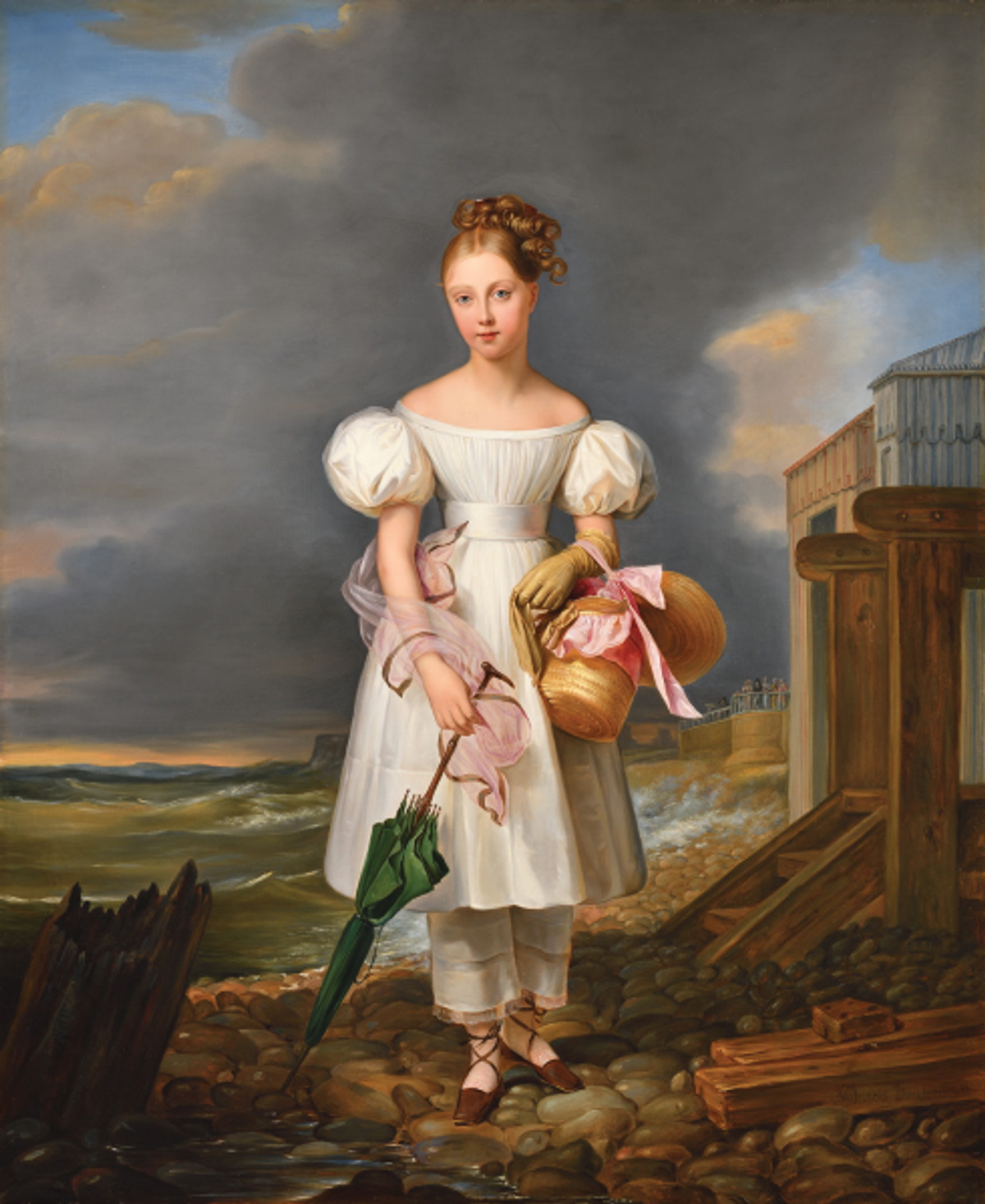 Alexandre-Jean Dubois-Drahonet, Portrait de la princesse Louise d’Artois, fille de la duchesse de Berry, sur la plage de Dieppe, 1830, huile sur toile, The Horvitz Collection, Wilmington. © The Horvitz Collection