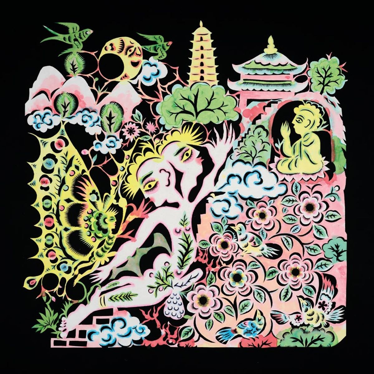 Xiyadie, Torn, 2025, découpage et pigments à base d’eau sur papier Xuan. Courtesy de l’artiste et de Blindspot Gallery