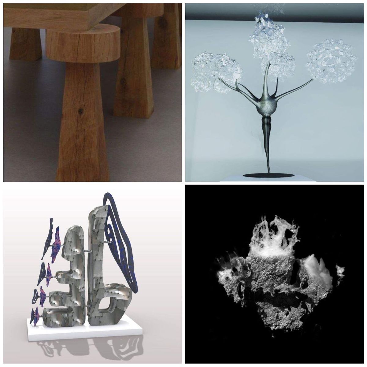 Les quatre projets finalistes du Prix MAIF © Amandine Guruceaga. © Fabien Léaustic, Adagp / Simulation Michael Tamimy & Benjamin Vedrenne. © Marion Roche. © Edgar Sarin, La Méditerranée