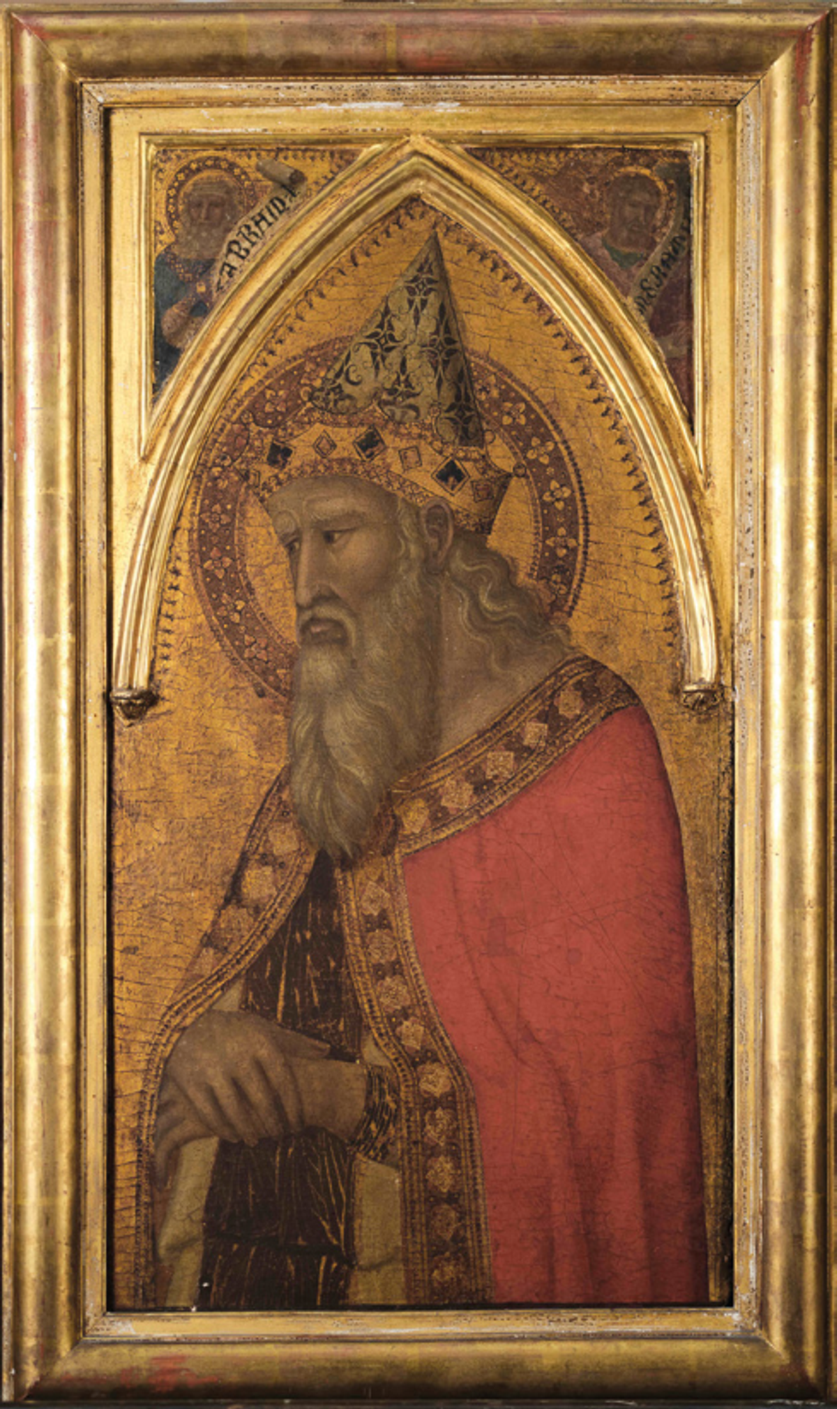 Pietro Lorenzetti, Saint Silvestre, XIVe siècle, peinture à l’œuf et fond d’or sur panneau de bois, est. 1,5-2 millions d’euros. © Tajan