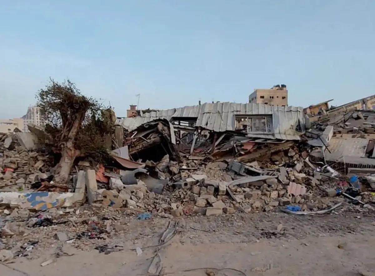 Shababeek, situé à proximité de l'hôpital Al-Shifa dans le nord de la ville de Gaza, a été complètement détruit. Shababeek for Contemporary Art