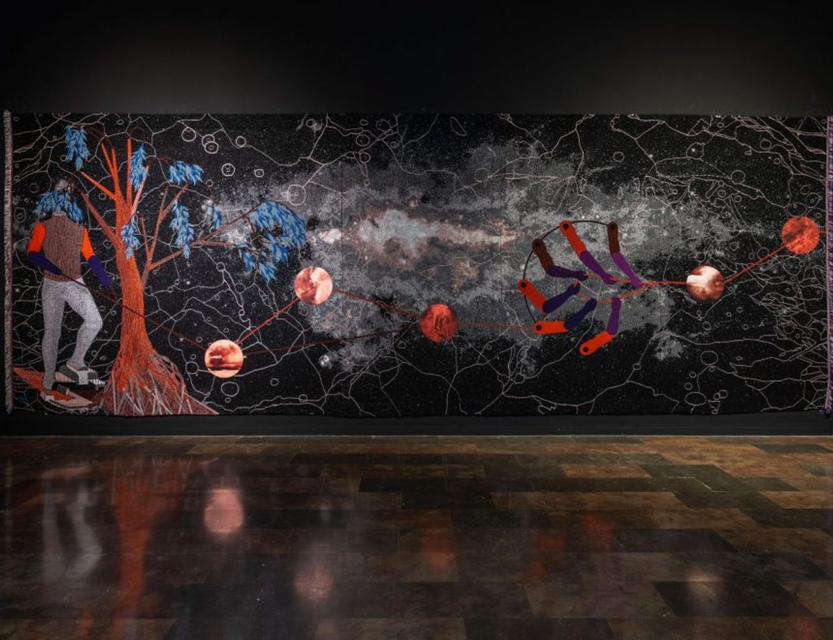 Vue de l'exposition « Craving for Southern Light », d'Otobong Nkanga à l’IVAM, 2023. Courtesy de l'artiste et de l'IVAM. Photo D.R.