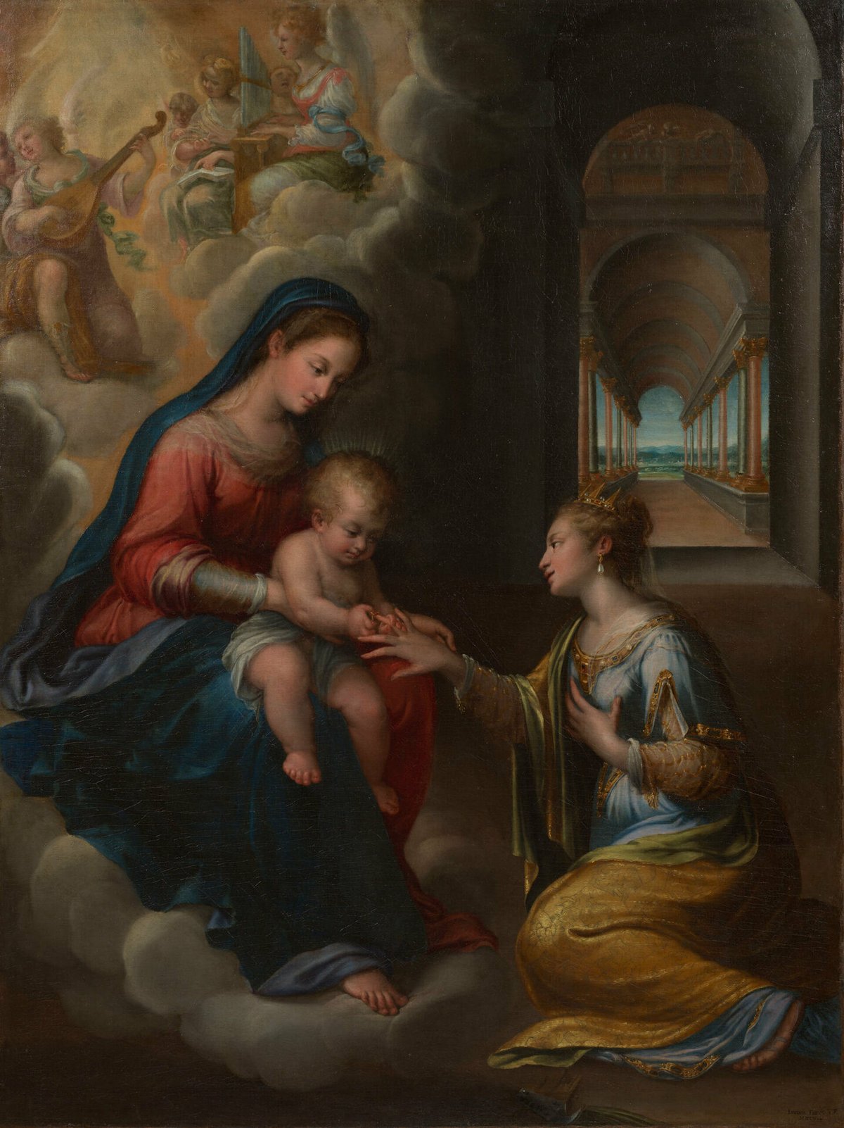 Lavinia Fontana, Le Mariage mystique de sainte Catherine d'Alexandrie , 1607. Huile sur toile. 158 x 119 cm. © Nationalmuseum stockholm