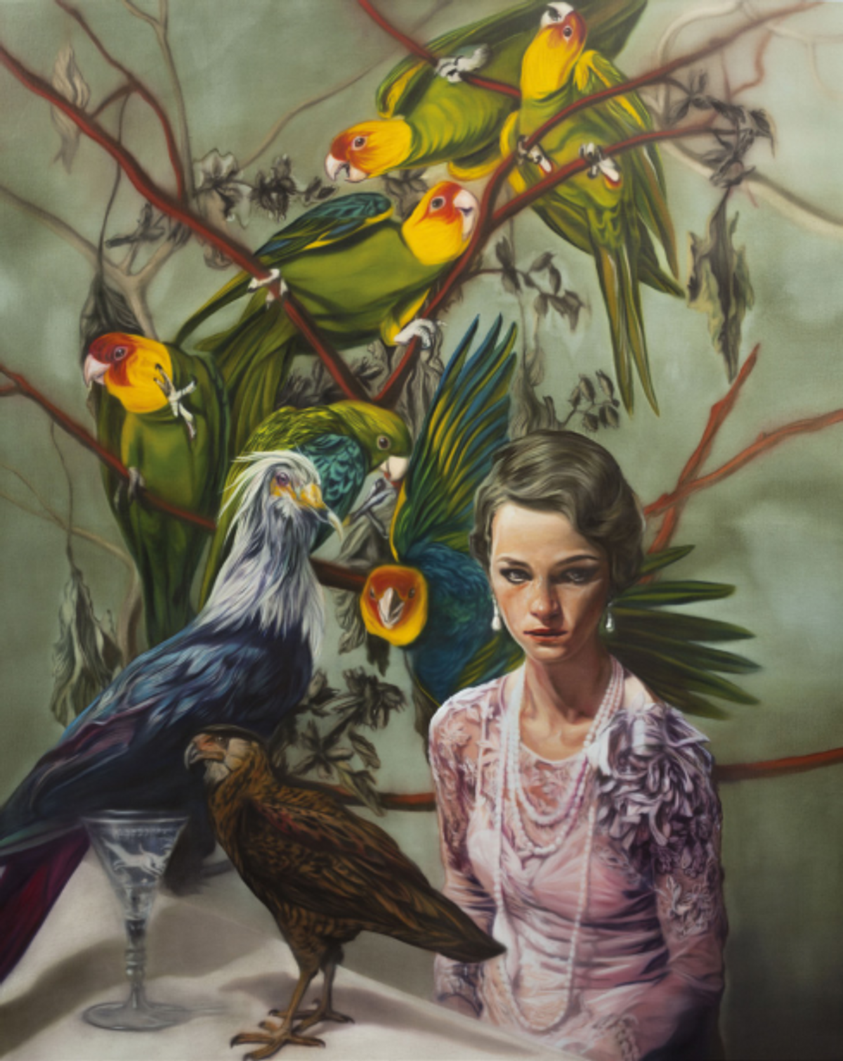 Stephan Balleux, The Birds, 2018, huile sur toile. Courtesy de l’artiste