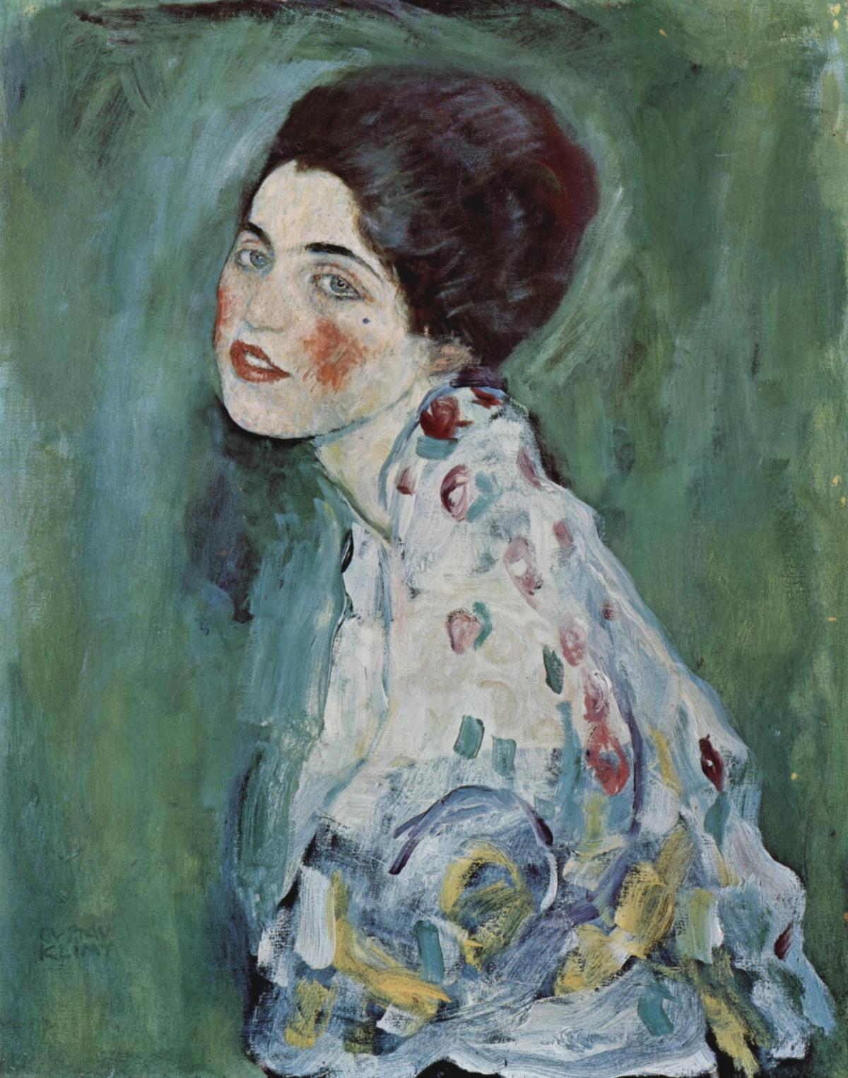 Gustav Klimt, Portrait d’une dame, 1916-1917,  huile sur toile. Photo : Wikipédia
