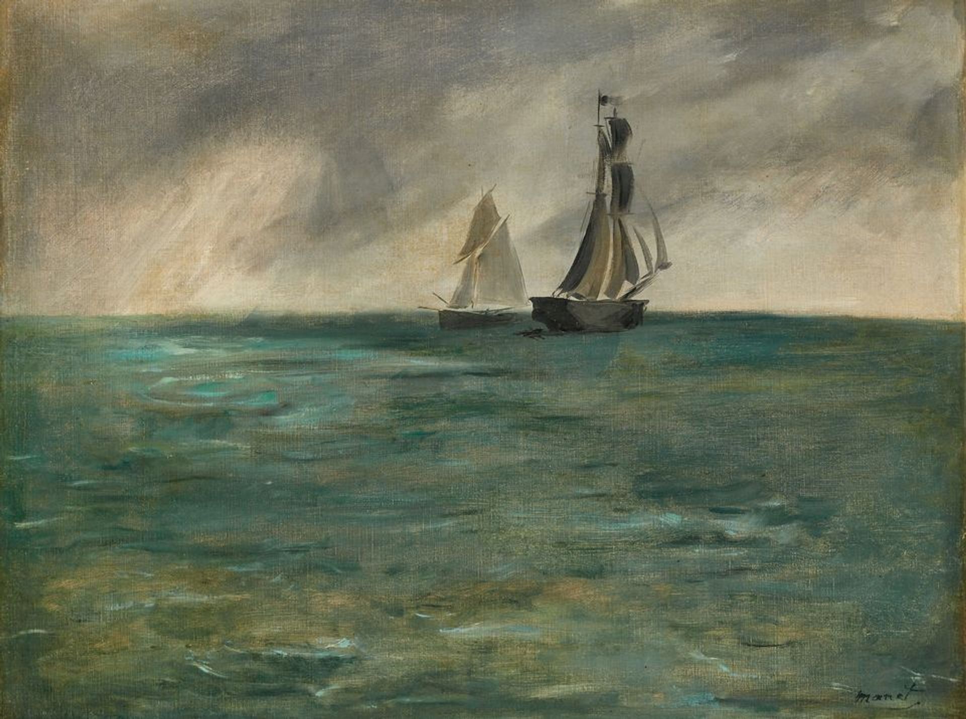 Édouard Manet, Navires en mer par temps orageux,  1873. © Mick Vincenz. © Kunstmuseum de Berne et Kunst-und Ausstellungshalle der Bundesrepublik Deutschland GmbH