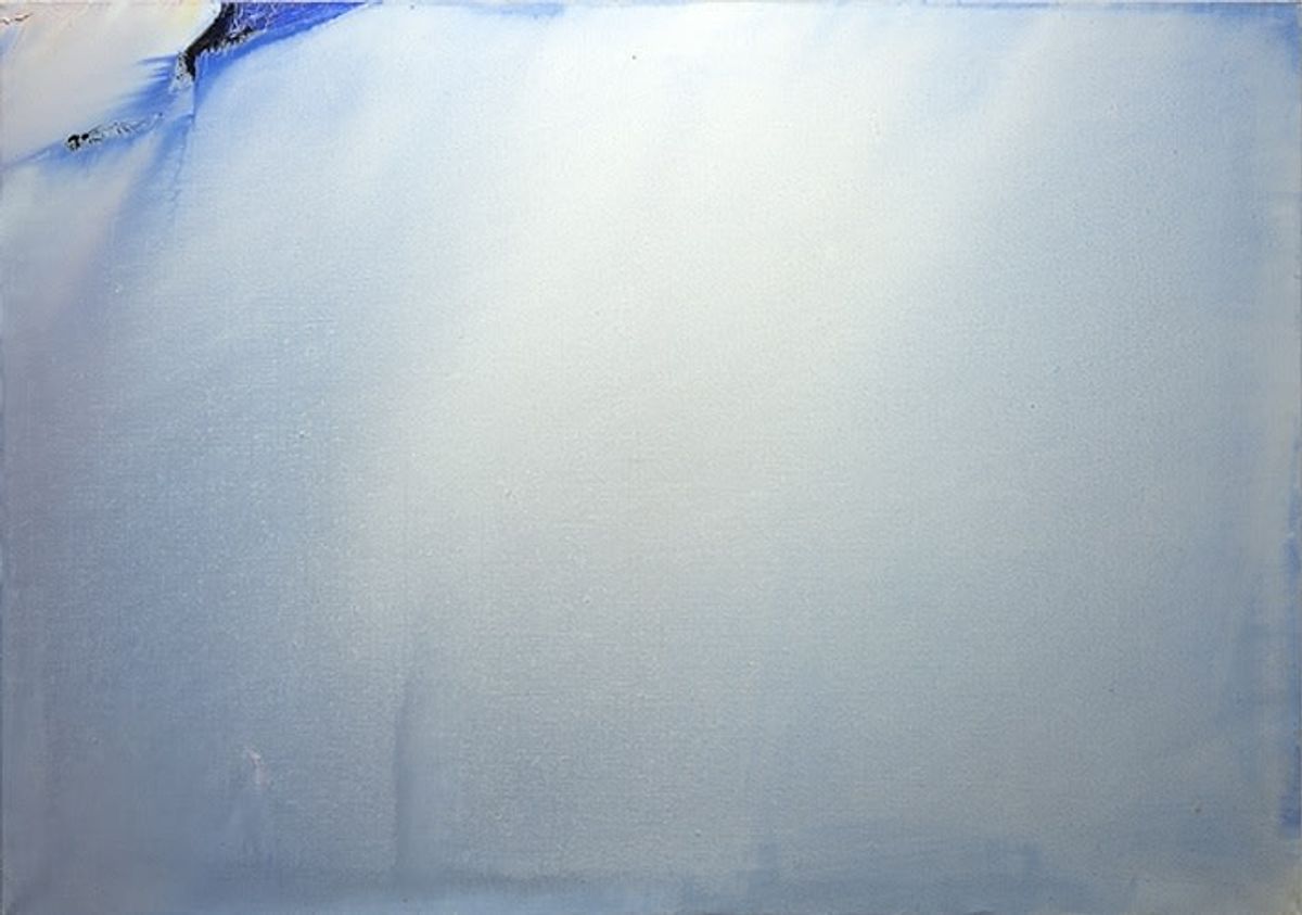 Olivier Debré, Untitled, 1980, huile sur toile, 114 x 162 cm. Courtesy of the estate of the artist and Simon Lee Gallery