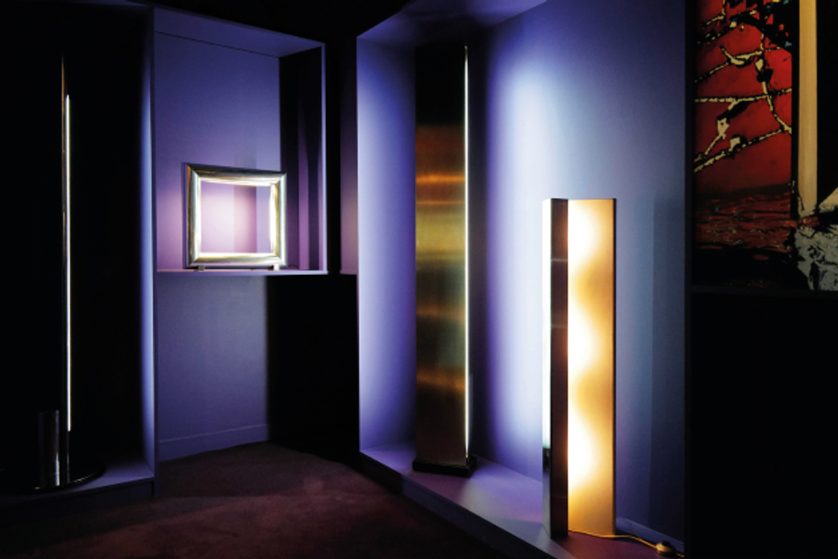 Vue de l’espace dédié à la collaboration entre Nanda Vigo et l’éditeur Arredoluce (1968- 1972) dans l’exposition « Nanda Vigo. L’espace intérieur », Bordeaux, 2022. © Musée des Arts décoratifs et du Design, Bordeaux. Photo Valérie Sadoun