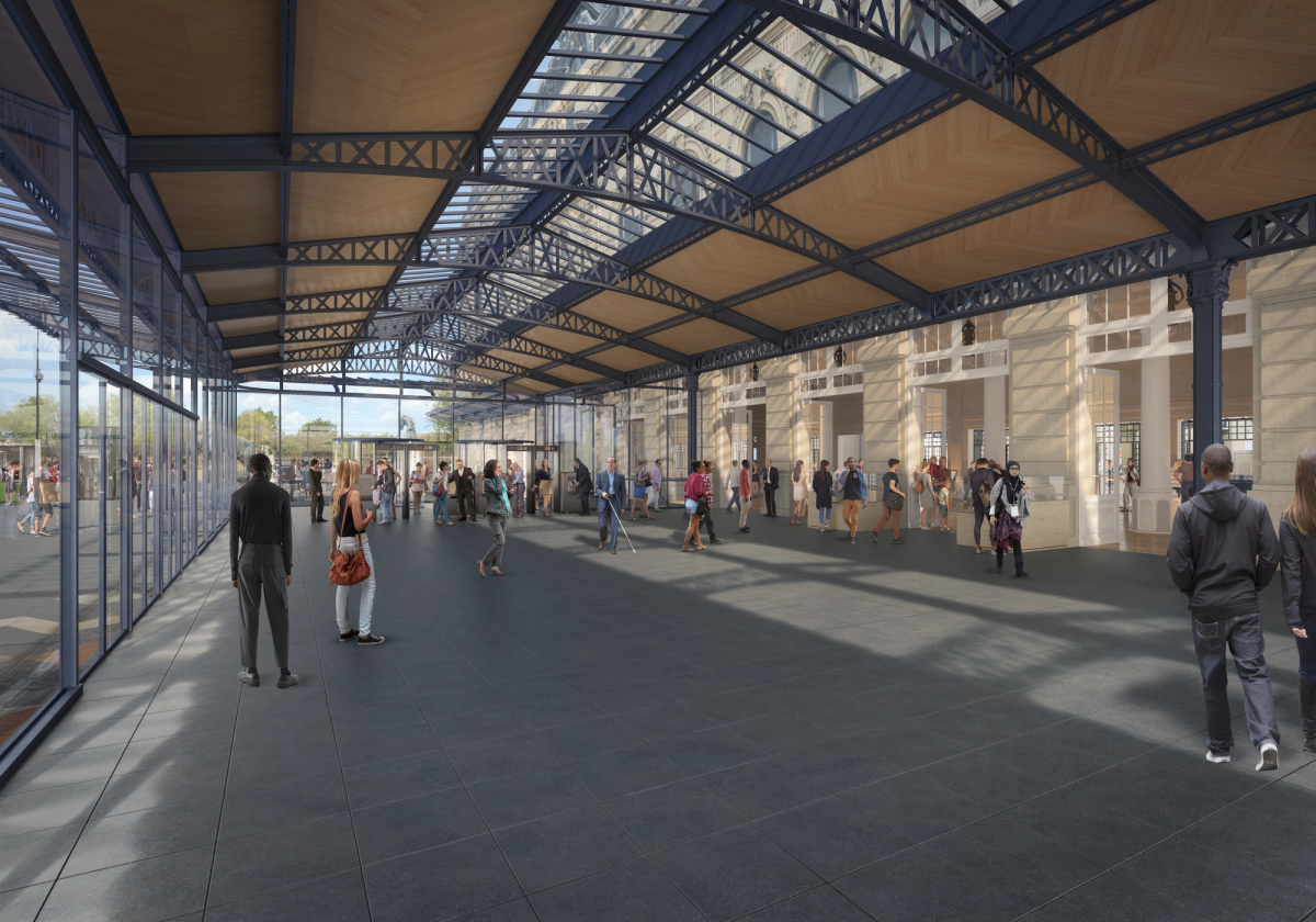 Esquisse de la marquise du musée d'Orsay, à Paris. @ Golem Images sur un projet de l’agence de Ponthaud ACMH