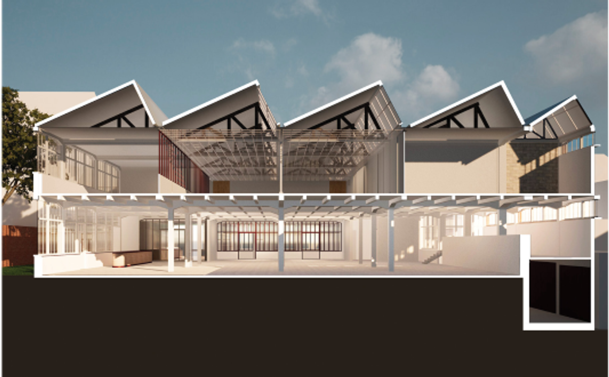 Coupe transversale du centre artistique Atoma.
© unaa, 2024