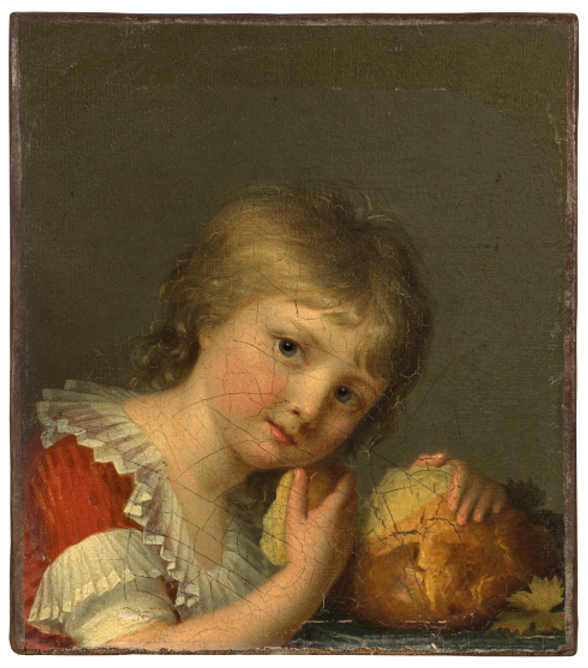 Marie-Victoire Lemoine, Portrait d’Henri Gabiou à la miche de pain, vers 1790, huile sur toile. © Studio Sebert
