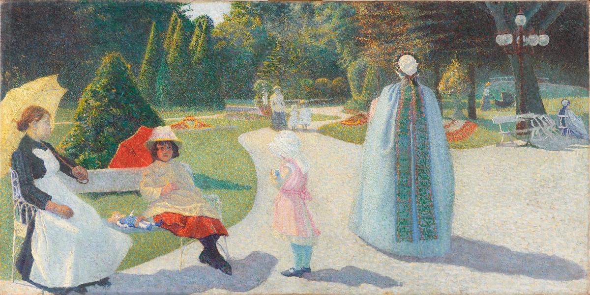George Morren, A l’harmonie (Jardin public)  1891, huile sur toile, 49,8 x 100,1 cm. © musée d’Orsay, Patrice Schmidt
