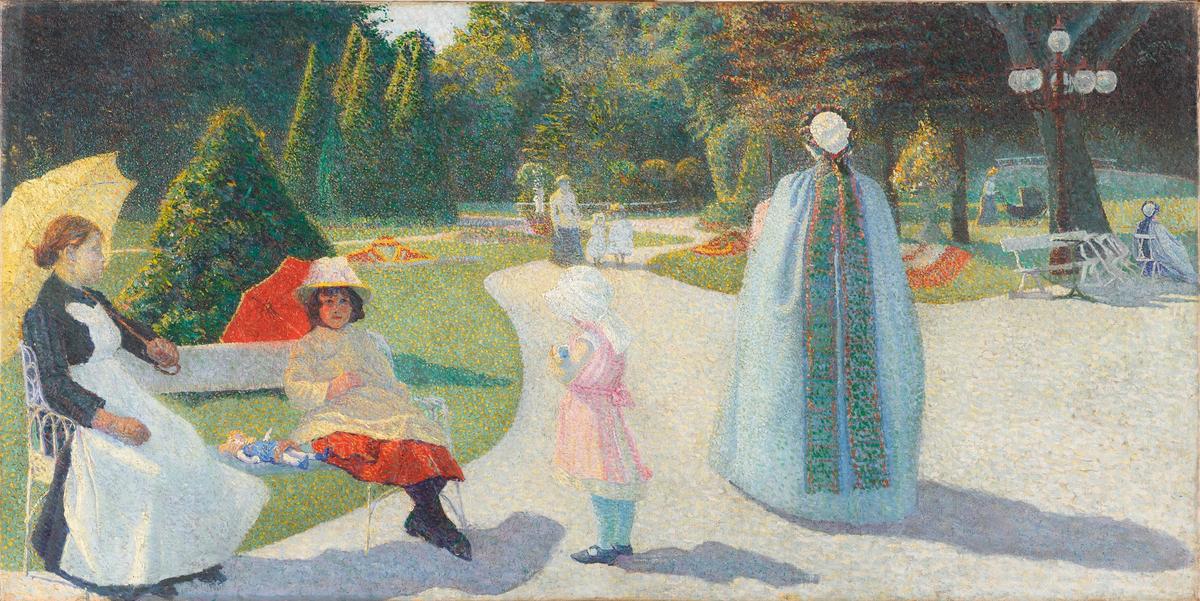 George Morren, A l’harmonie (Jardin public) 1891, huile sur toile, 49,8 x 100,1 cm. © musée d’Orsay, Patrice Schmidt