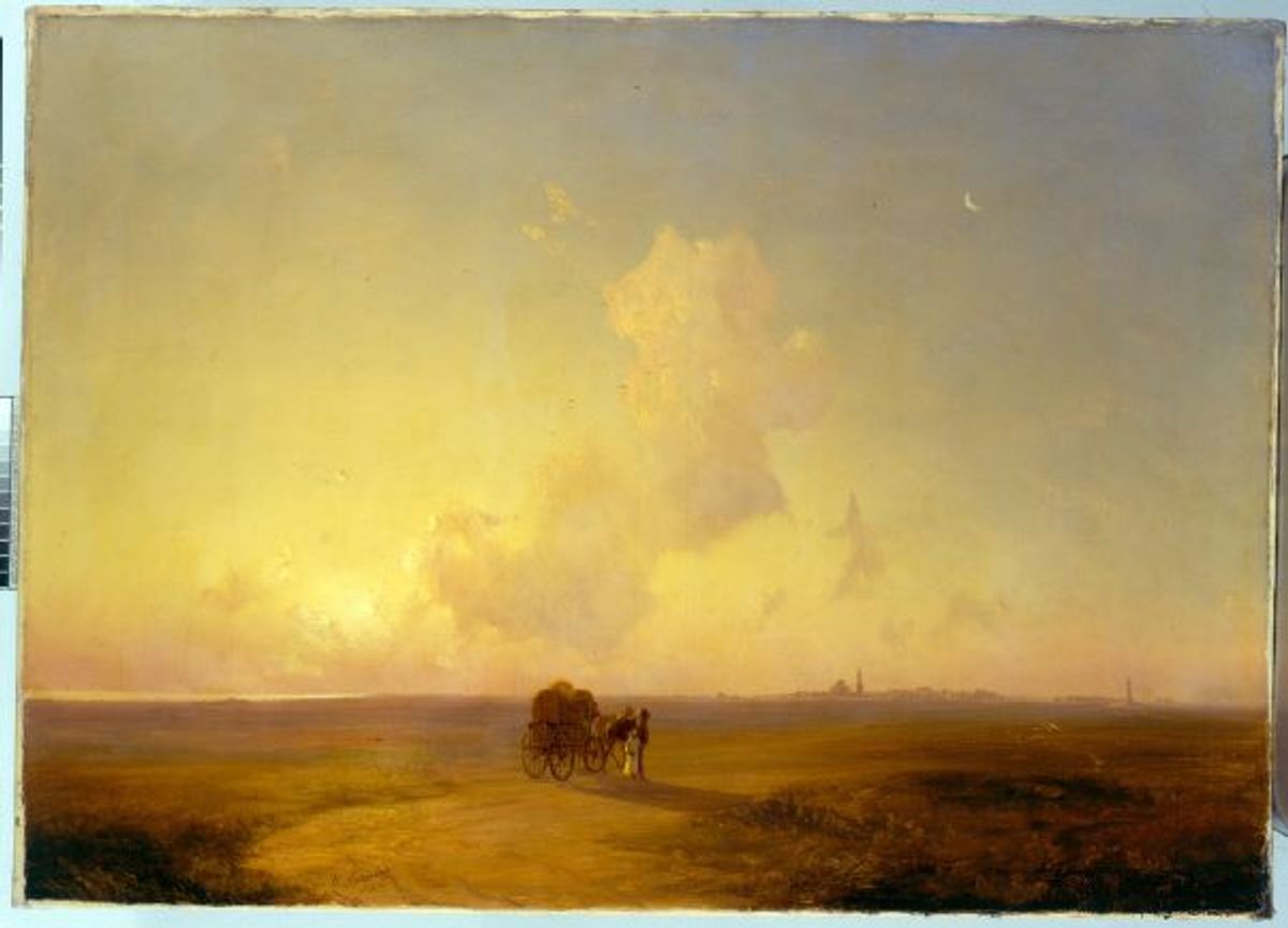 Ivan Aïvazovsky, Charrette dans le champ, 1848, huile sur toile.
© Galerie nationale d’art de Kyiv. Photo Mykhailo Andreyev