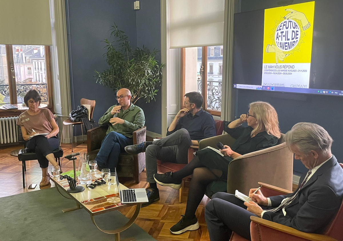 La première table ronde du cycle de conférences « Le futur a-t-il de l’avenir ? » au Musée d’art et d’histoire de Genève (MAH), le 10 octobre 2023. D.R.