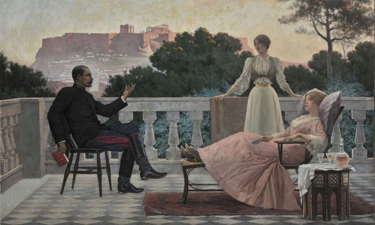 Iakovos Rizos, Soirée athénienne, 1897, huile sur toile. © Pinacothèque nationale – musée Alexandros Soutsos. Photo Stavros Psiroukis