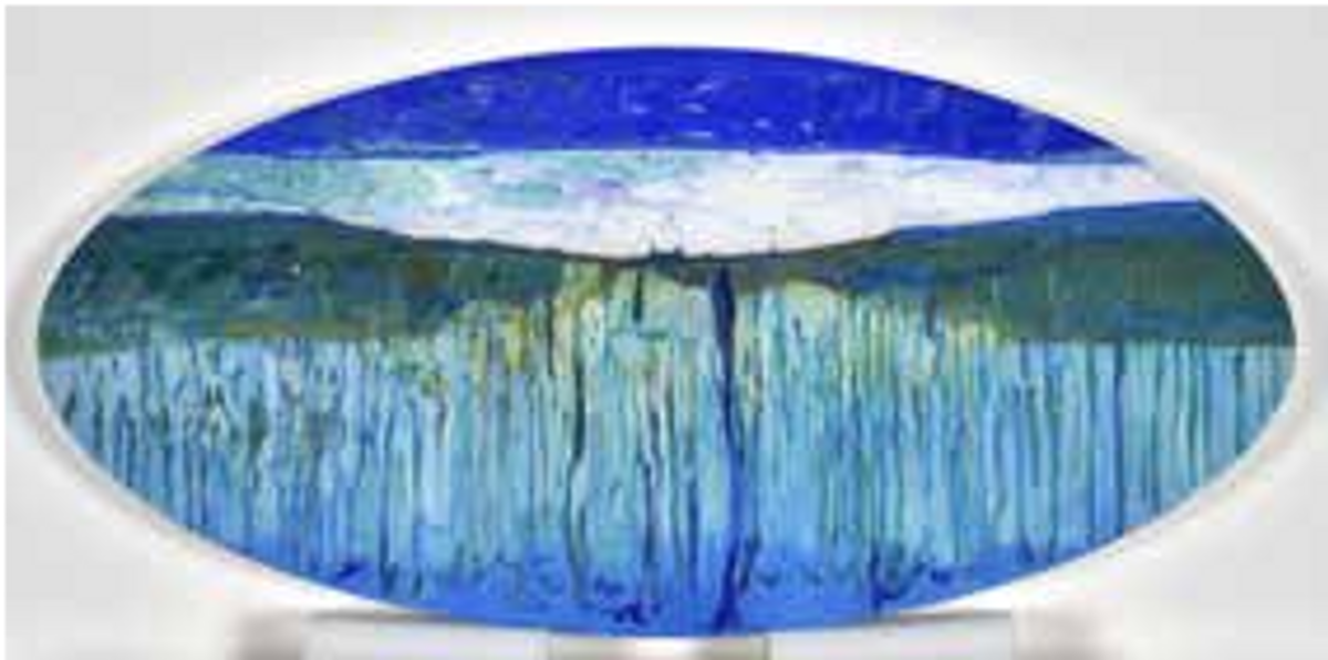 Stéphane Belzère, Ovale-paysage no 11, 2018, peinture acrylique sur Plexiglas. Courtesy de l’artiste et de a-space Gallery Roy Hofer. Photo M. Bertola/Musées de Strasbourg
