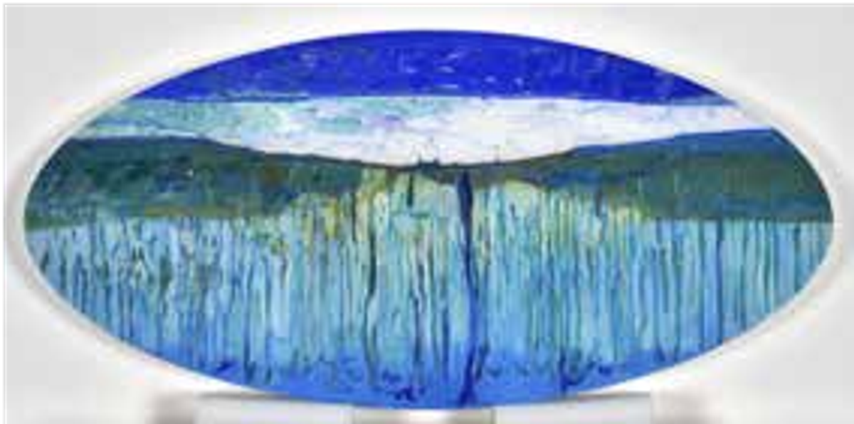 Stéphane Belzère, Ovale-paysage no 11, 2018, peinture acrylique sur Plexiglas. Courtesy de l’artiste et de a-space Gallery Roy Hofer. Photo M. Bertola/Musées de Strasbourg