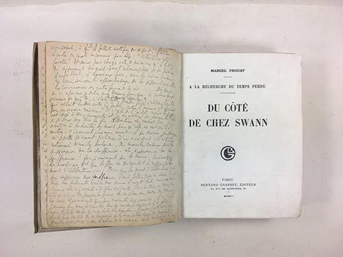 Lettre-dédicace de Marcel Proust à Marie Scheikévitch en tête de son exemplaire de Du côté de chez Swann. © D.R.