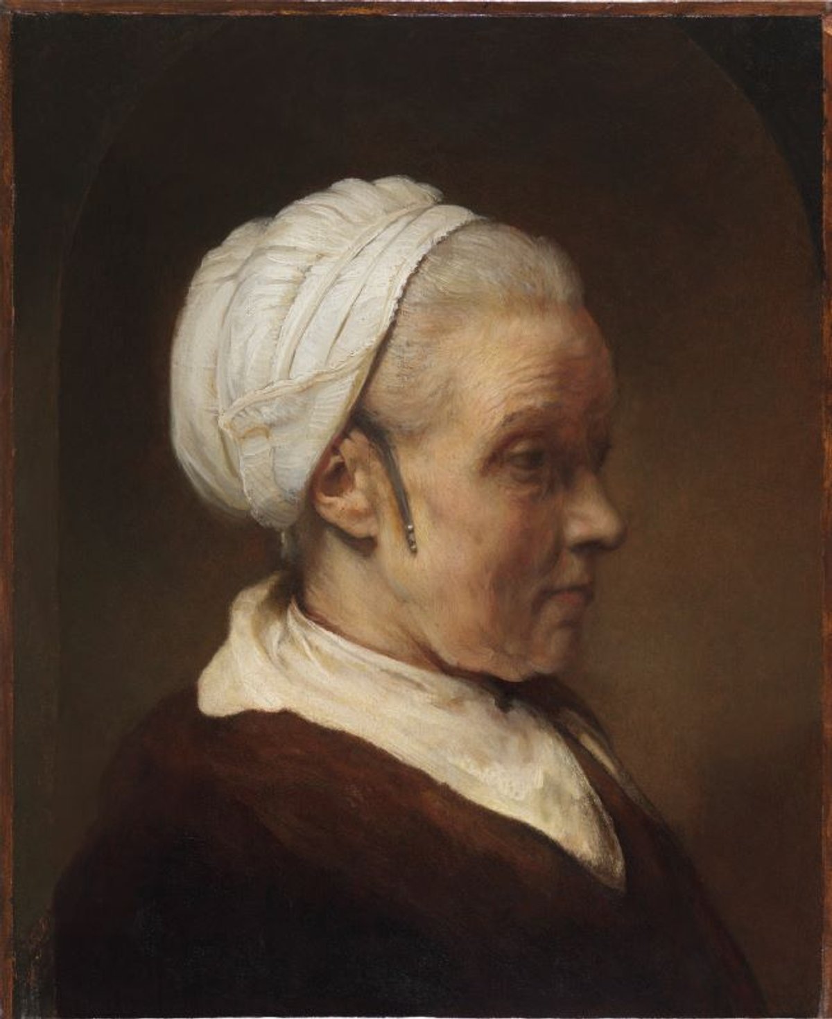 Rembrandt, Étude de femme à la coiffe blanche, 1640, huile sur toile, Leiden Collection, New York. Courtesy de la Leiden Collection et du H’art Museum