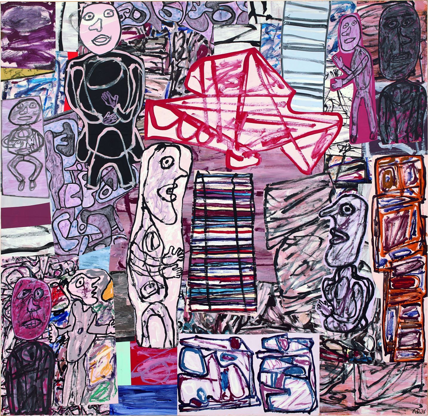 Jean Dubuffet, La Féconde Journée,  1976, acrylique sur papier montée   sur toile. © Phillips