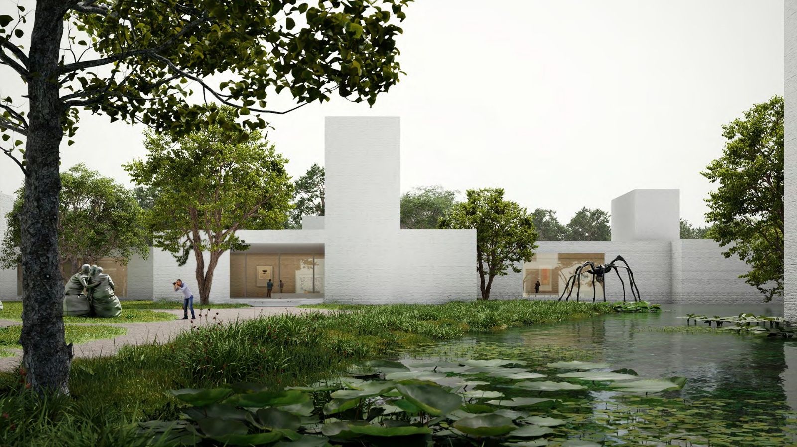 Vue du musée depuis le parc. © Barozzi Veiga