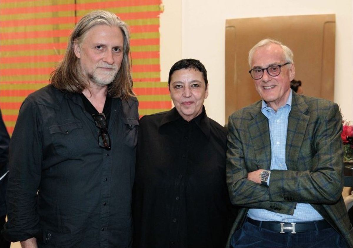 De gauche à droite : Wade Guyton, Beatrix Ruf et Michael Ringier. Photo Susanne Diesner