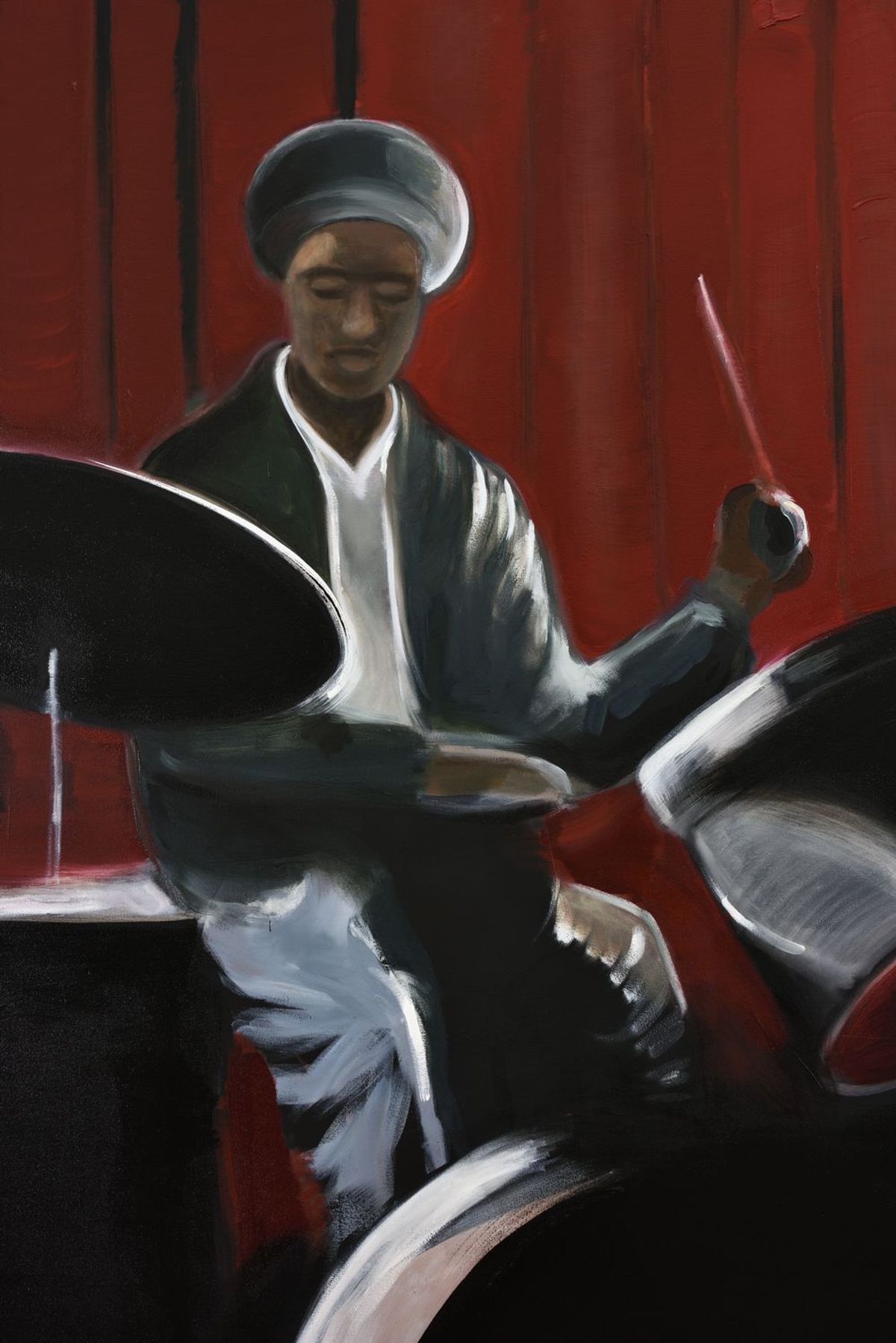 Madelynn Green, Red Giant (détail), 2020, huile et acrylique sur toile. © Madelynn Green. Courtesy Almine Rech, Paris. Photo Rebecca Fanuele