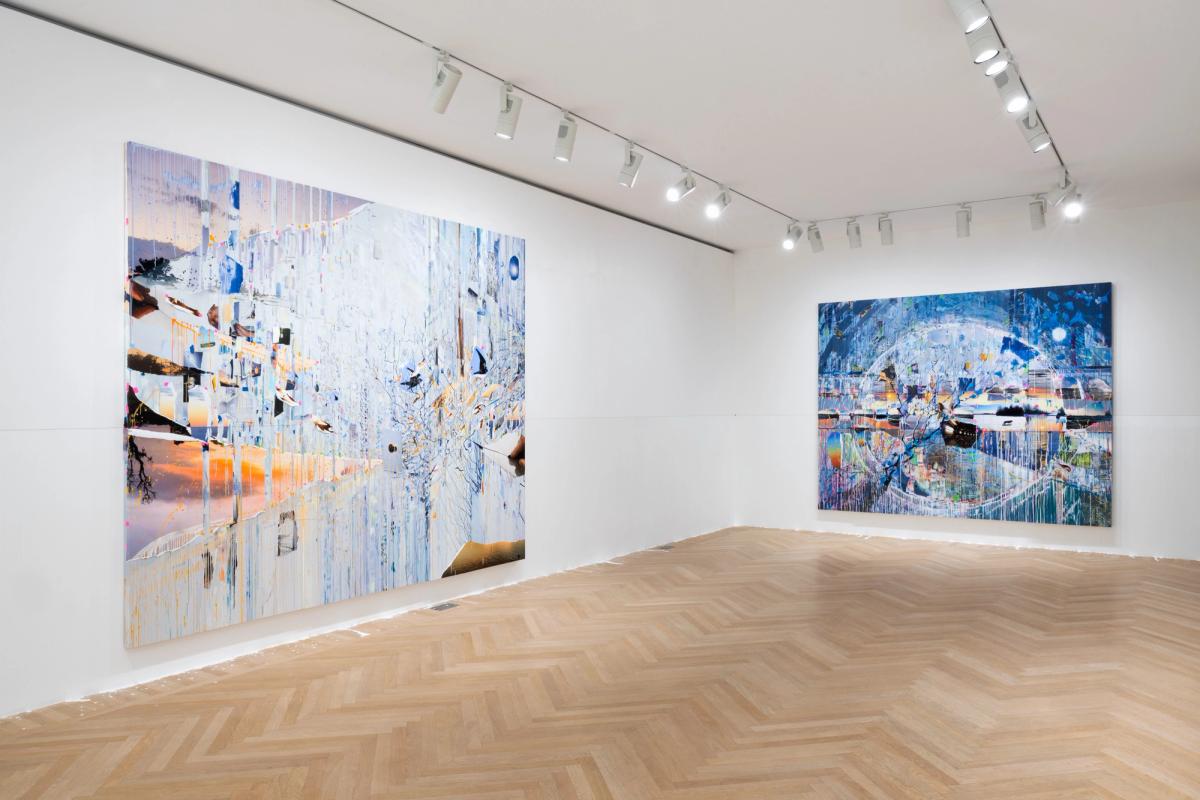 Vue de l’exposition « Sarah Sze : Pictures at an Exhibition » chez Gagosian, Paris. Photo : Andrea Rossetti. Courtesy de l’artiste et de Gagosian