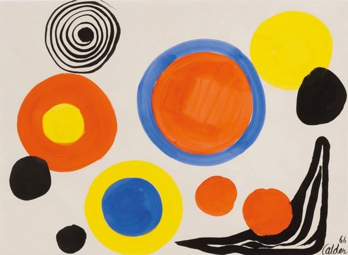 Alexander Calder, Circles, 1966, aquarelle et gouache sur papier. Courtesy de Kalisto Fine Art