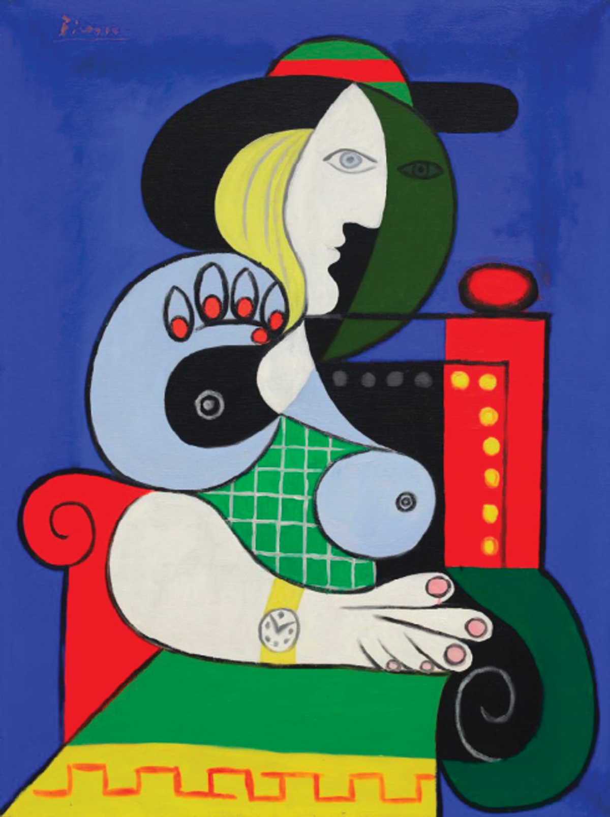 Pablo Picasso, Femme à la montre, 1932, huile sur toile, est. plus de 120 millions de dollars (plus de 102,8 millions d’euros). © Sotheby’s