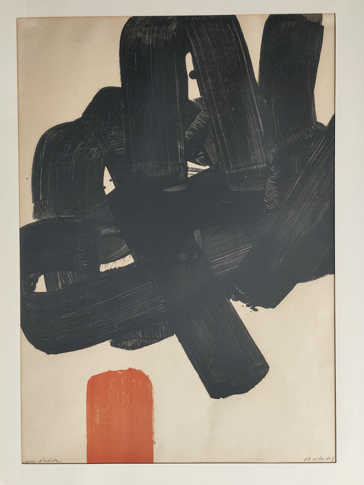 Pierre Soulages, N°24b, 1969, lithographie, justifiée "épreuve d'artiste" en bas à gauche. Courtesy Ivoire Nantes