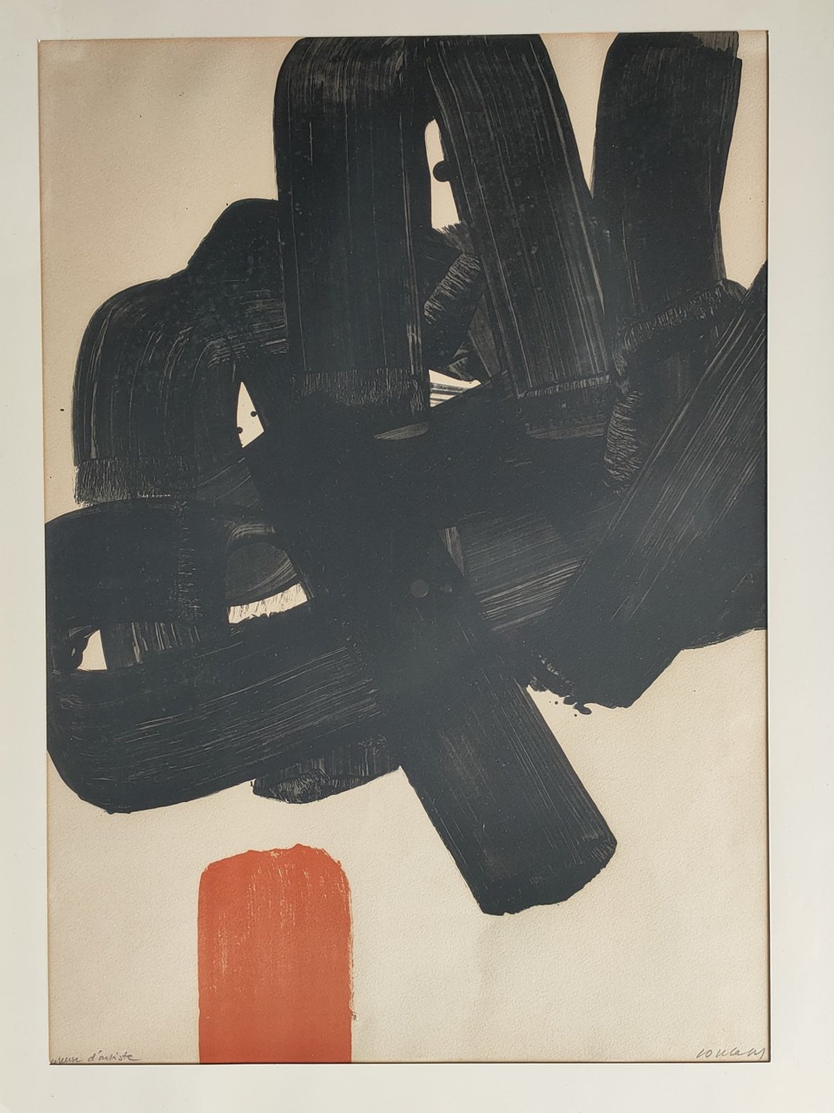 Pierre Soulages, N°24b, 1969, lithographie, justifiée "épreuve d'artiste" en bas à gauche. Courtesy Ivoire Nantes