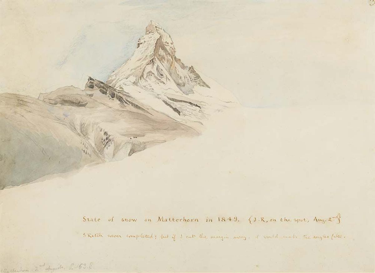 John Ruskin, The Matterhorn from the north-east, Switzerland (1849), Guy Peppiatt Fine Art, Londres, est. 75 000 livres (83 000 euros). D.R.